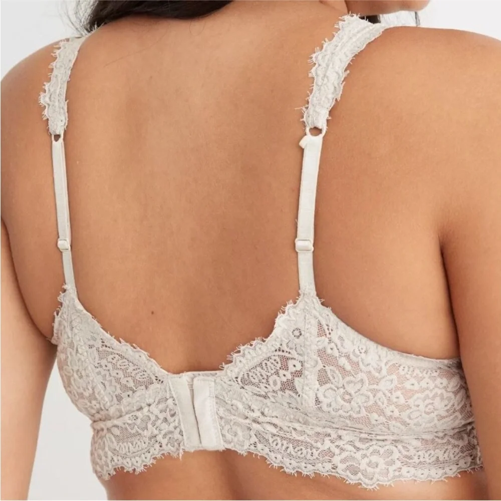 Aerie Cream Lace Bralette size L- like new